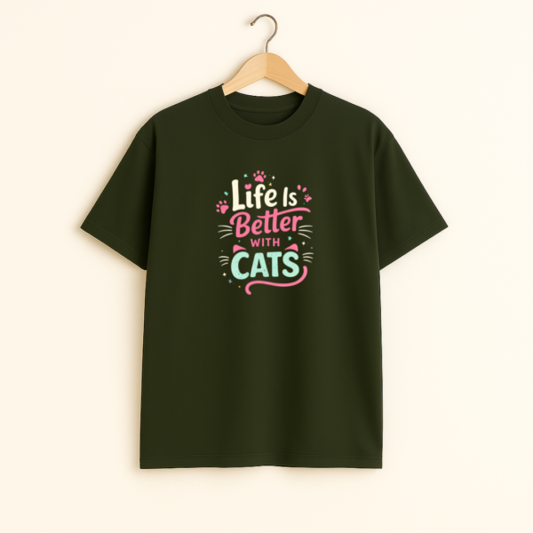 LIFE IS BETTER WITH CATS Unisex T-Shirt