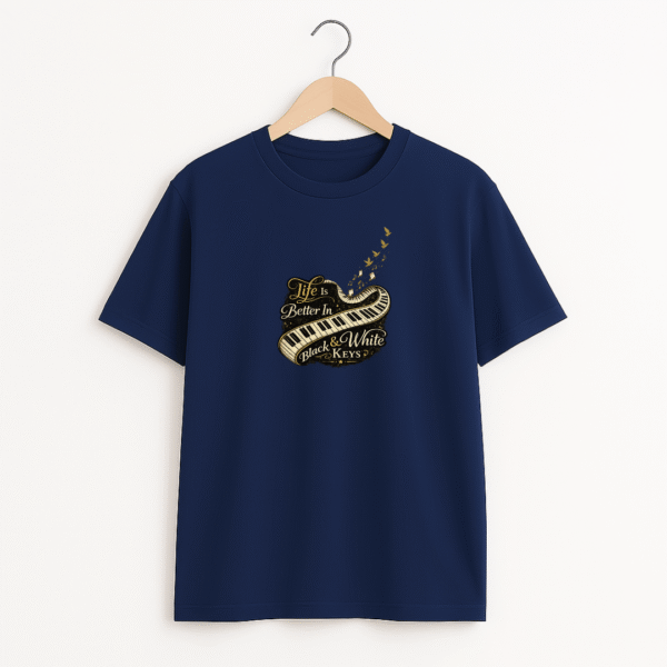 Life is better in black&white keys Unisex Classic Crew T-Shirt